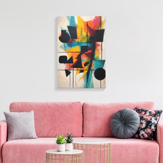 Dynamische Abstracte geometrische kunst Canvas Afdruk (Insitu (Woonkamer))