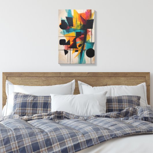 Dynamische Abstracte geometrische kunst Canvas Afdruk (Insitu (Slaapkamer))