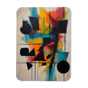 Dynamische Abstracte geometrische kunst Magneet