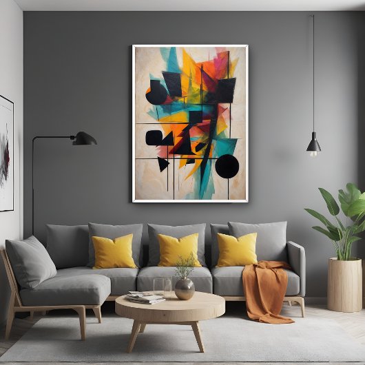 Dynamische Abstracte geometrische kunst Poster