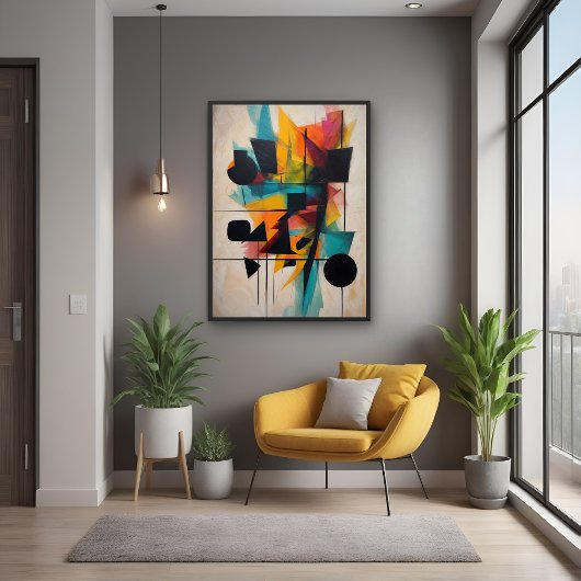 Dynamische Abstracte geometrische kunst Poster