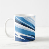 Dynamische Abstracte golf in blauwe tinten Koffiemok (Links)