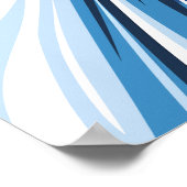 Dynamische Abstracte golf in blauwe tinten Poster (Hoek)