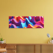 Dynamische Abstracte golfwandkunst - gedurfde 3D-k Canvas Afdruk (Insitu (Woonkamer))