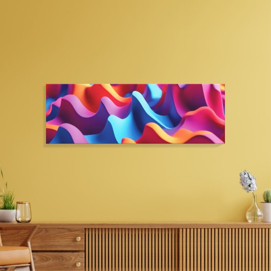 Dynamische Abstracte golfwandkunst - gedurfde 3D-k Canvas Afdruk (Insitu (Woonkamer))