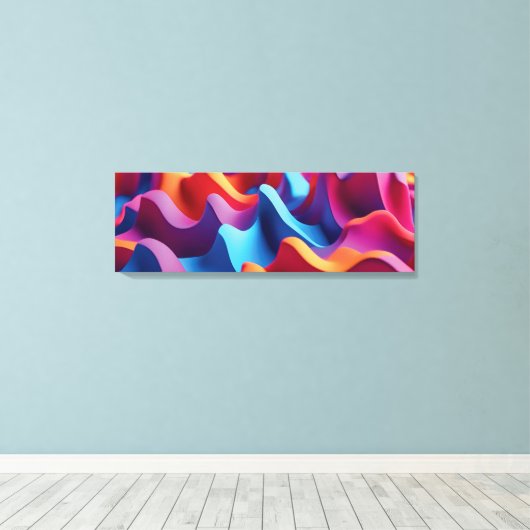 Dynamische Abstracte golfwandkunst - gedurfde 3D-k Canvas Afdruk (Insitu (Houten vloer))