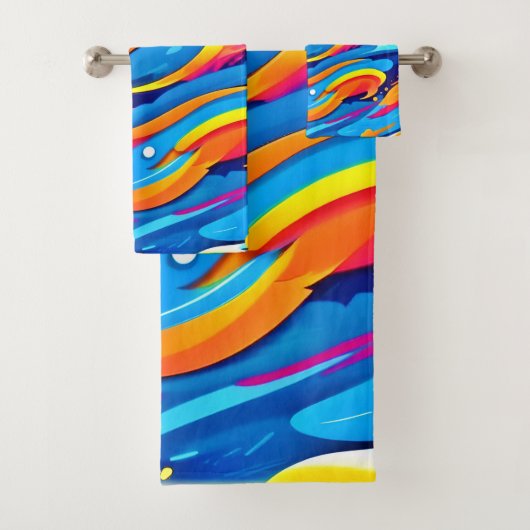 Dynamische Abstracte kleurrijke expressie Bad Handdoek (Insitu)