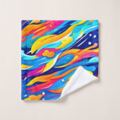 Dynamische Abstracte kleurrijke expressie Bad Handdoek (Wasdoekje)