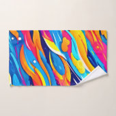 Dynamische Abstracte kleurrijke expressie Bad Handdoek (Handdoek)