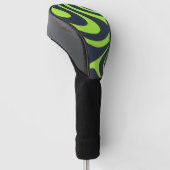 Dynamische Abstracte Krachtige Limegroene Wervelin Golfheadcover (Schuin)