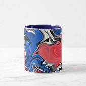 Dynamische abstracte kunst met felle kleuren mok (Midden)