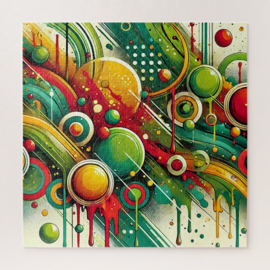 Dynamische abstracte kunst met kleurrijke cirkels legpuzzel (Verticaal)
