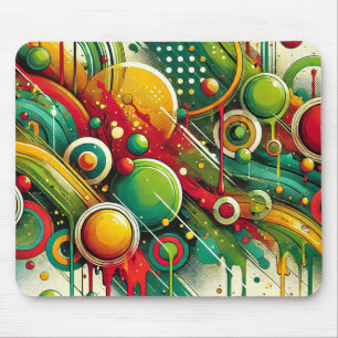 Dynamische abstracte kunst met kleurrijke cirkels muismat