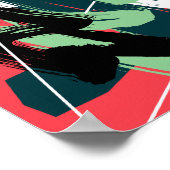 Dynamische Abstracte Kwaststreek Compositie Poster (Hoek)