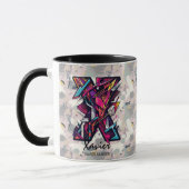 Dynamische Abstracte Monogram Mok - X voor Xavier (Links)