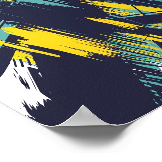 Dynamische Abstracte penseelstreken Poster (Hoek)