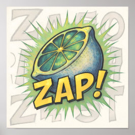 Dynamische Abstracte Pop Art: Gefragmenteerde Zapp Poster