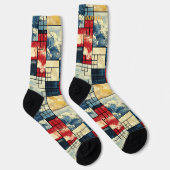 Dynamische Abstracte: Retro Geometrisch Ontmoet Oc Sokken (Rechts)