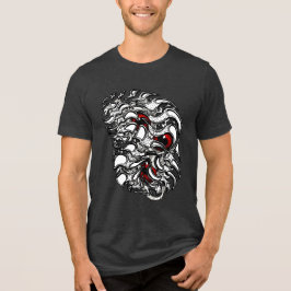 Dynamische Abstracte Rode Surrealistische Oogbolku Tri-Blend Shirt