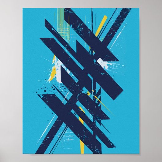 Dynamische abstracte straatart met vette vormen poster (Voorkant)