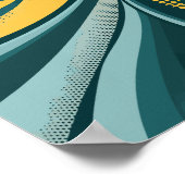 Dynamische Abstracte stroom met Retro Vibes Poster (Hoek)