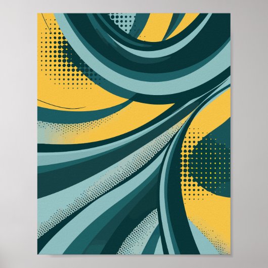 Dynamische Abstracte stroom met Retro Vibes Poster (Voorkant)