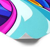Dynamische Abstracte Stroom van Kleurrijke Krommen Poster (Hoek)