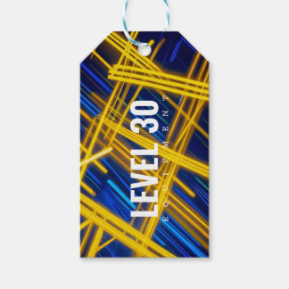 Dynamische Abstracte Tech Licht Snelheid Neon Cybe Cadeaulabel