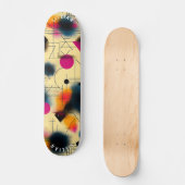 Dynamische Abstracte vormen met geometrische patro Persoonlijk Skateboard (Voorkant)