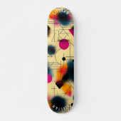 Dynamische Abstracte vormen met geometrische patro Persoonlijk Skateboard (Voorkant)