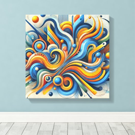 Dynamische Abstracte wandkunst Canvas Afdruk (Insitu (Houten vloer))