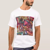 Dynamische Abstracte Waterverf T-shirt (Voorkant)