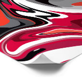Dynamische Abstracte werveling van rood, zwart, wi Poster (Hoek)