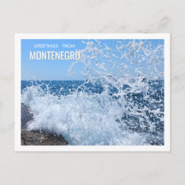 Dynamische Adriatische Zee Spetters in Petrovac Mo Briefkaart