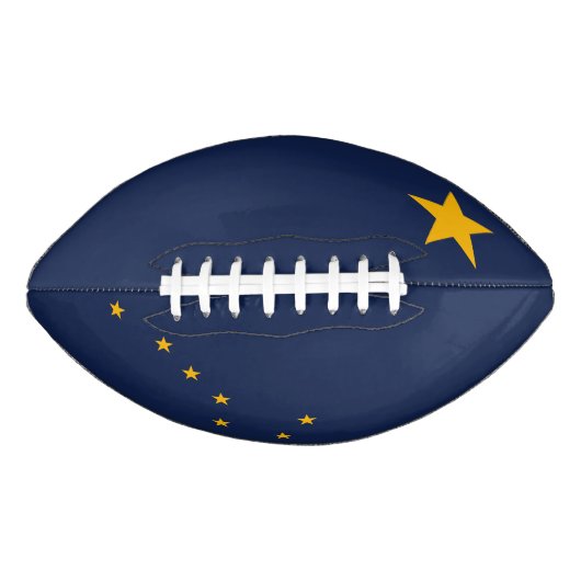 Dynamische Alaska State Flag Graphic op a American Football (Voorkant)