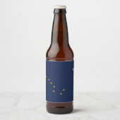 Dynamische Alaska State Flag Graphic op a Bier Etiket (Voorkant)