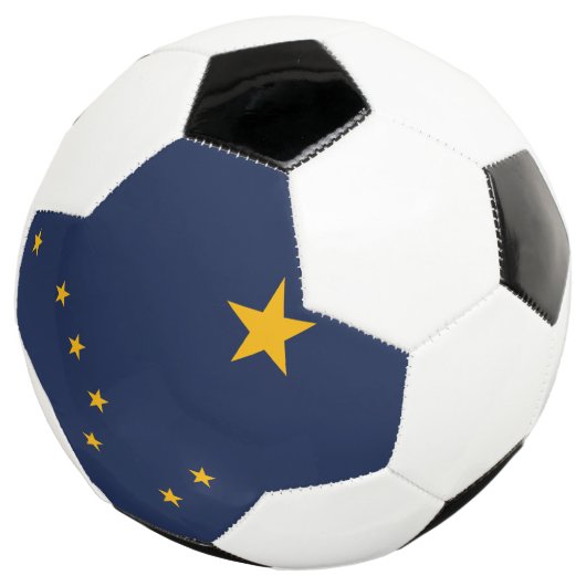 Dynamische Alaska State Flag Graphic op a Voetbal (Drie kwart)