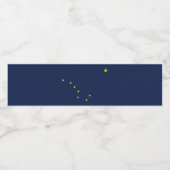 Dynamische Alaska State Flag Graphic op a Waterfles Etiket (Enkel label)