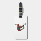 Dynamische Amerikaanse Football Player Touchdown Bagagelabel (Voorkant verticaal)