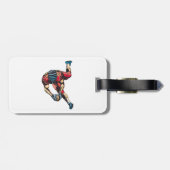 Dynamische Amerikaanse Football Player Touchdown Bagagelabel (Achterkant horizontaal)