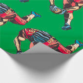 Dynamische Amerikaanse Football Player Touchdown Cadeaupapier