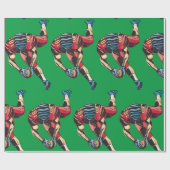 Dynamische Amerikaanse Football Player Touchdown Cadeaupapier (Vlak)