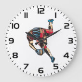 Dynamische Amerikaanse Football Player Touchdown Grote Klok (Voorkant)