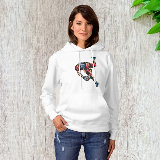 Dynamische Amerikaanse Football Player Touchdown Hoodie