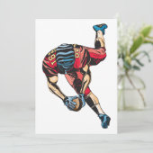 Dynamische Amerikaanse Football Player Touchdown Kaart (Staand voorkant)