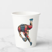 Dynamische Amerikaanse Football Player Touchdown Papieren Bekers (Voorkant)