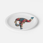 Dynamische Amerikaanse Football Player Touchdown Papieren Bordje (Gekanteld)