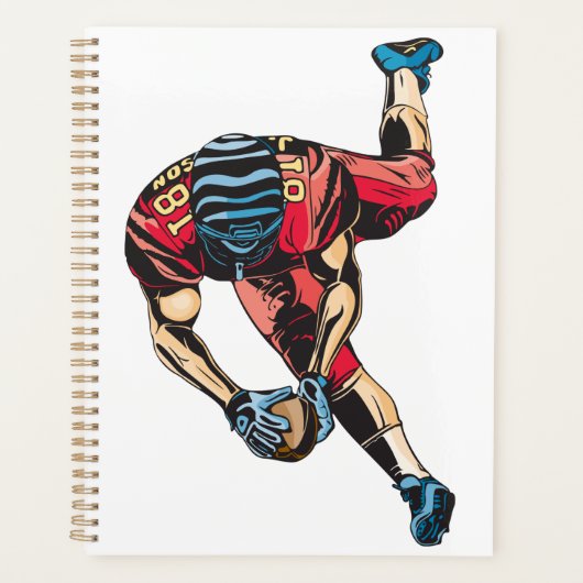 Dynamische Amerikaanse Football Player Touchdown Planner (Voorkant)