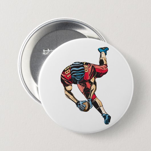 Dynamische Amerikaanse Football Player Touchdown Ronde Button 7,6 Cm (Voorkant /achterkant)