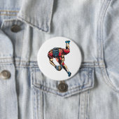 Dynamische Amerikaanse Football Player Touchdown Ronde Button 7,6 Cm (In situ)